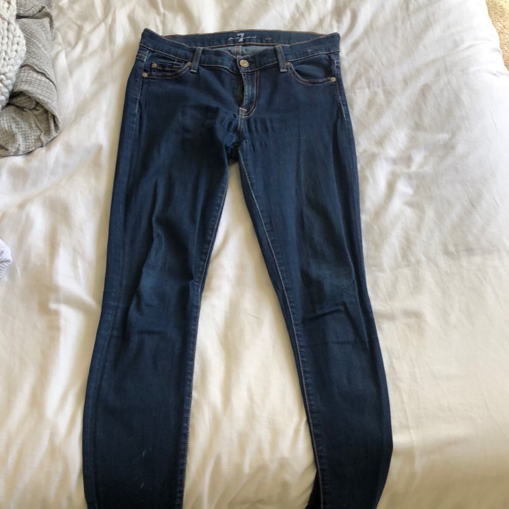7 for all Mankind Blue Skinny Jeans